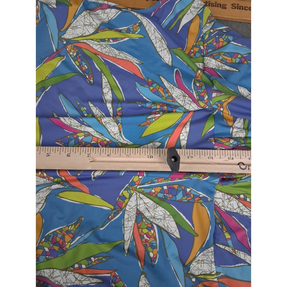 NEW Trina Turk Swim Spa Tunic Cover Up S Blue Kimono‎ Sleeve Resort MSRP $144 - Picture 6 of 11